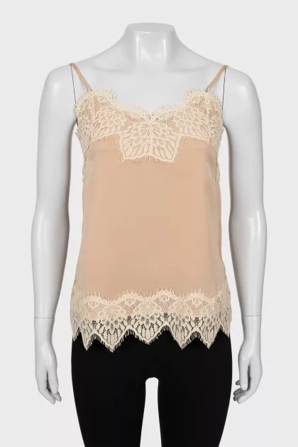 Beige top with thin straps