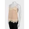 Beige top with thin straps