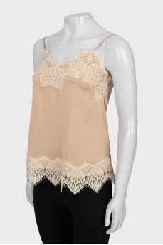 Beige top with thin straps