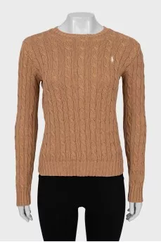 Straight jumper in brown color