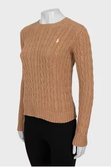 Straight jumper in brown color