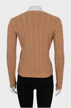 Straight jumper in brown color