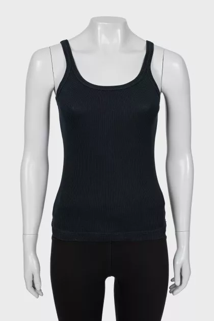 Black fitted tank top
