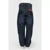 Wide jeans with embroidery on pockets
