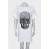 T-shirt dress decorated with crystals