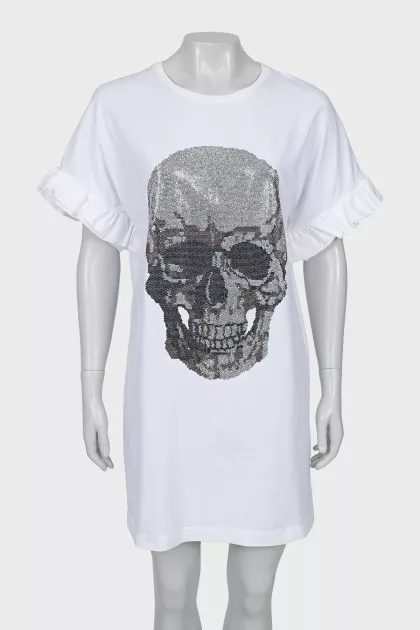 T-shirt dress decorated with crystals