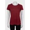 Red linen t-shirt
