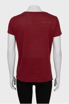 Red linen t-shirt