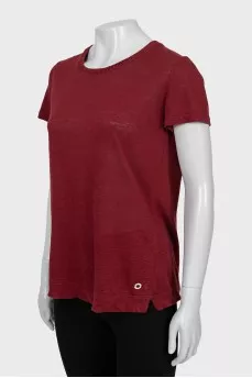Red linen t-shirt