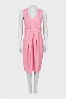 Dress with V-neck and zip