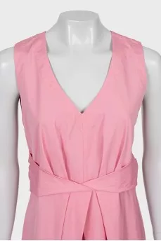 Dress with V-neck and zip