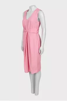 Dress with V-neck and zip