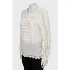 White silk blouse with fringe