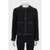 Black jacket with tweed inserts