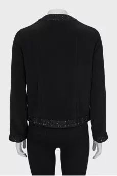 Black jacket with tweed inserts