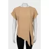 Brown asymmetrical t-shirt