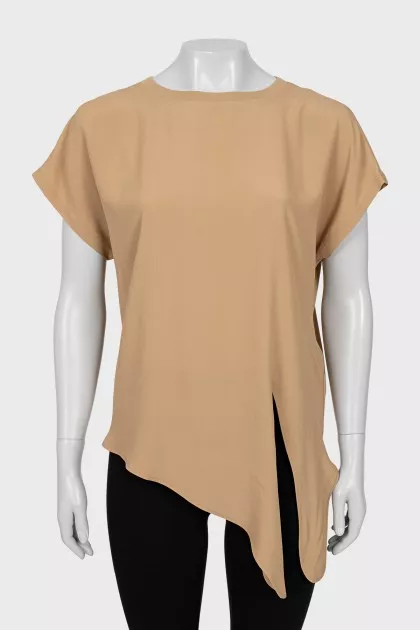 Brown asymmetrical t-shirt
