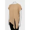 Brown asymmetrical t-shirt
