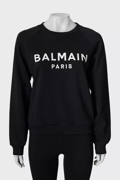 Black sweatshirt with white print