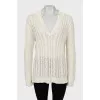 White jumper with collar