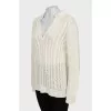White jumper with collar