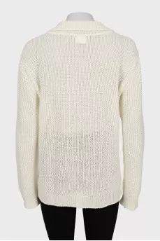 White jumper with collar