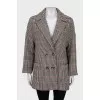 Oversized coat in houndstooth print