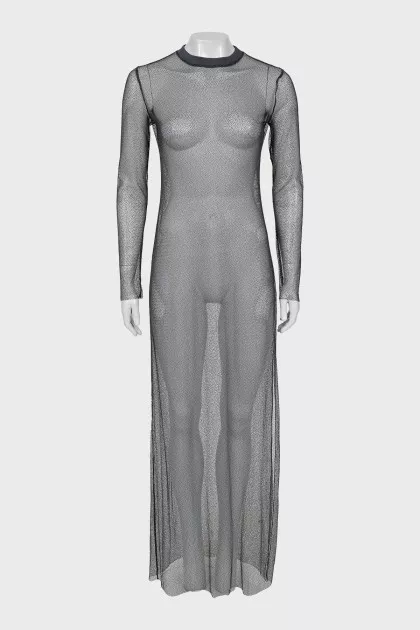 Transparent dress in gray