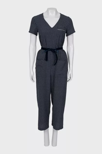 Blue jumpsuit with pockets