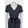 Blue jumpsuit with pockets