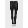 Leather leggings with zipper