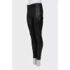 Leather leggings with zipper