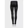 Leather leggings with zipper