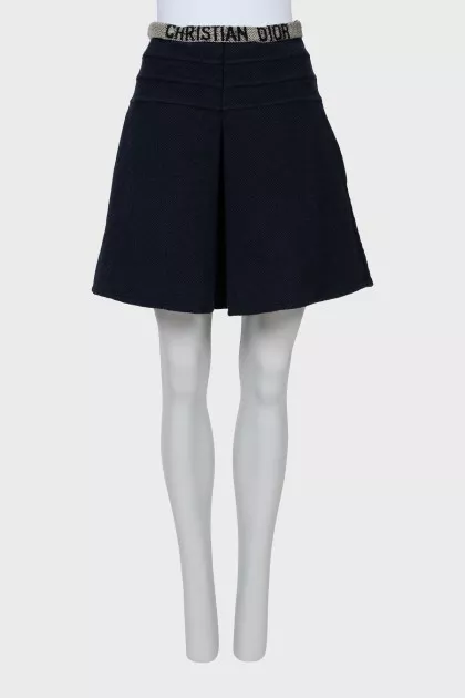 Blue skirt with brand logo