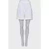 White straight cut shorts