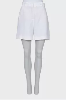 White straight cut shorts