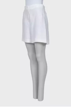 White straight cut shorts