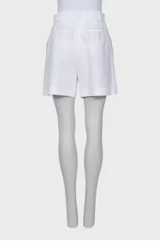 White straight cut shorts
