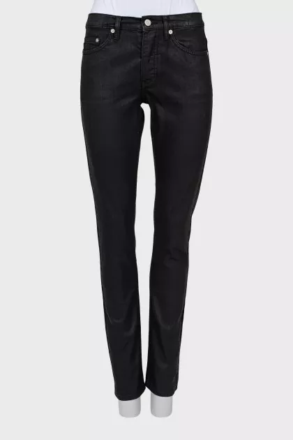 Black straight fit jeans with tag