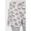 White shorts with signature print