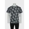 Men's T-shirt with branded print and tag