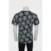 Men's T-shirt with branded print and tag