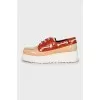 Leather platform loafers