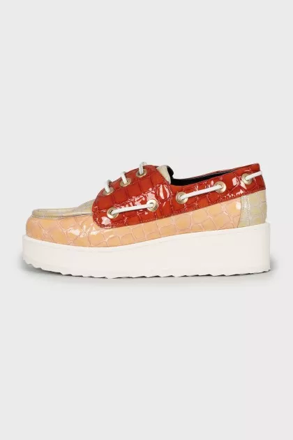 Leather platform loafers