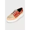 Leather platform loafers