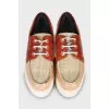 Leather platform loafers