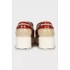 Leather platform loafers