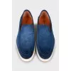 Men's suede loafers with weave