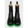Leather boots with accent sole