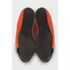 Leather ballet flats with patent toe